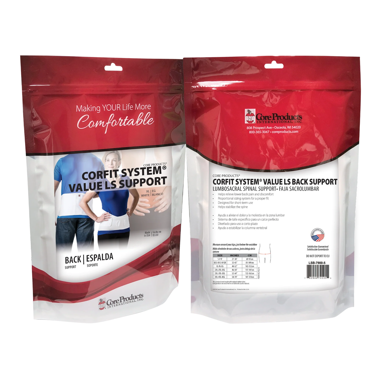 Lumbosacral Low back Support Brace for Lower Back Pain Relief & Extra Support for the Low Back