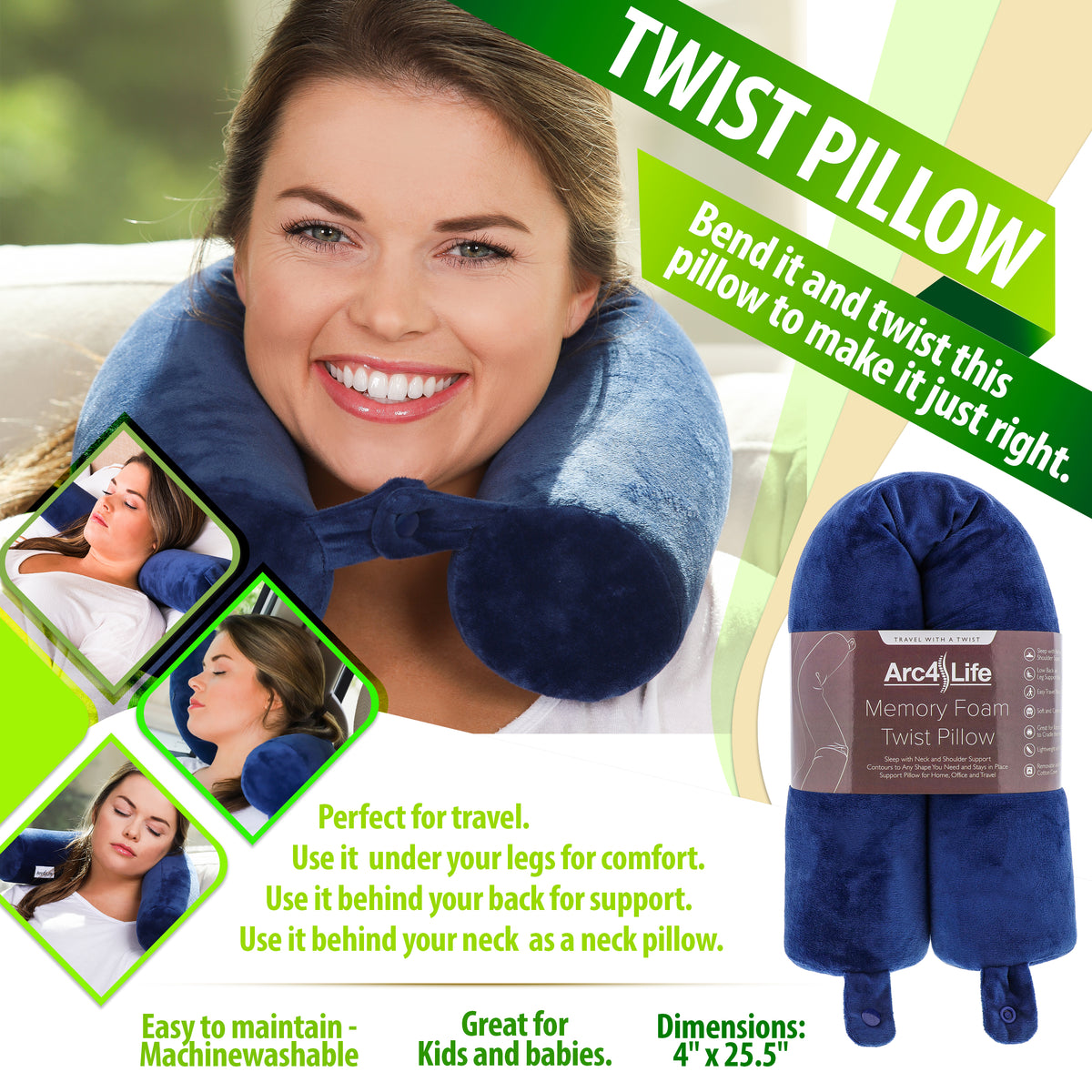 NEW LOWER PRICE Go Travel: pair of memory foam travel/neck pillows