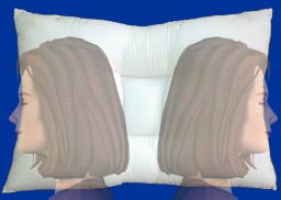 Linear Gravity Support Neck Pillow with DC - Cervical Contoured Support Pillow with Two Neck Rolls
