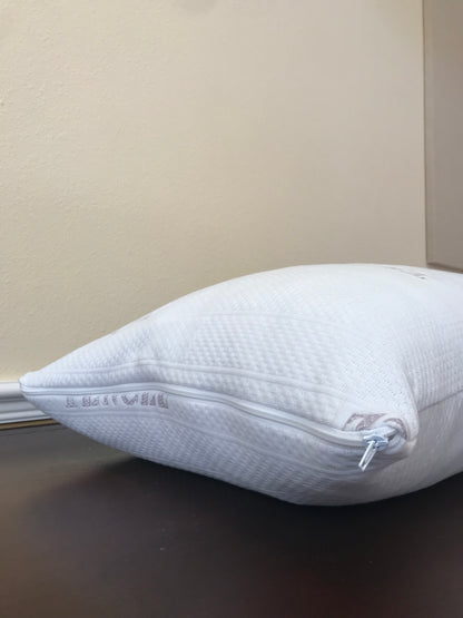 Memory Foam + Fiber Neck Pillow for Sleeping- Adjustable Pillows for the Side & Back Sleeper with Washable Cooling Tech Pillow Covers *Queen or King*