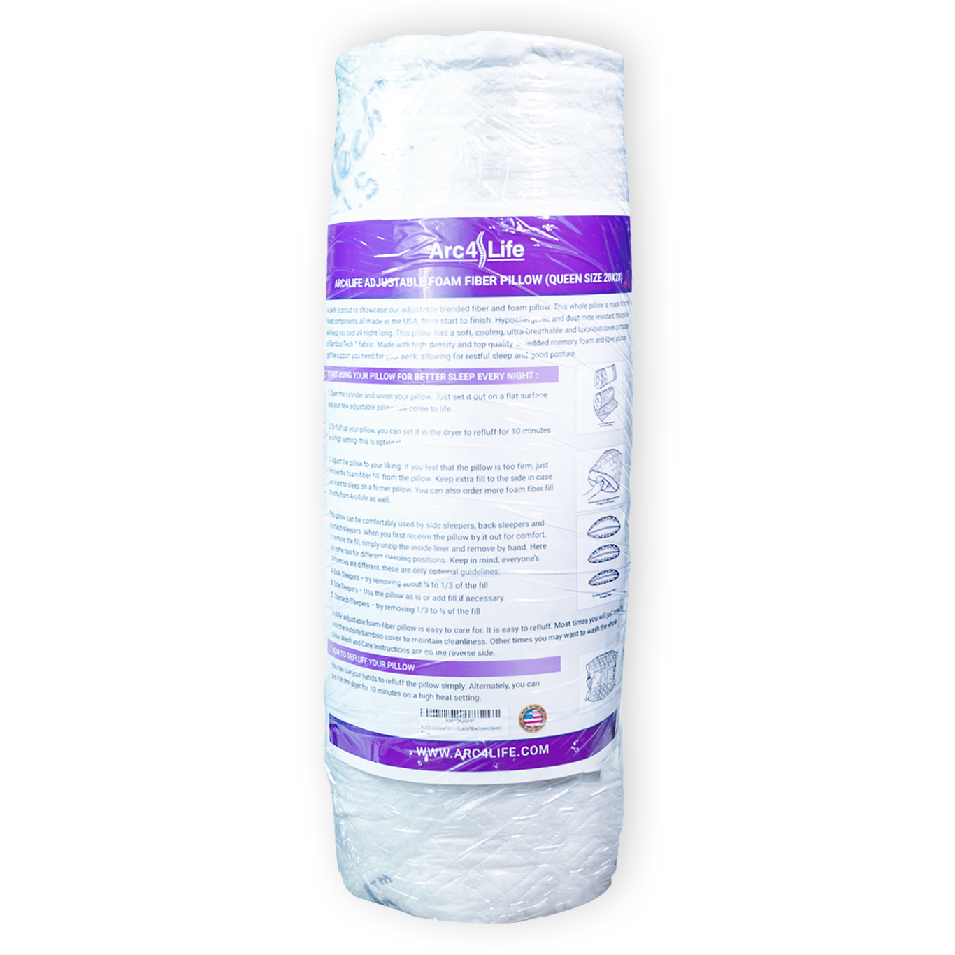 Memory Foam + Fiber Neck Pillow for Sleeping- Adjustable Pillows for the Side & Back Sleeper with Washable Cooling Tech Pillow Covers *Queen or King*