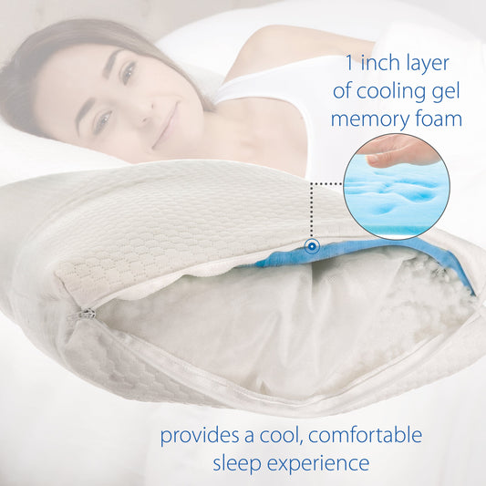 Adjust-A-Loft Fiber Adjustable Comfort Pillow with Cooling Memory Foam Insert
