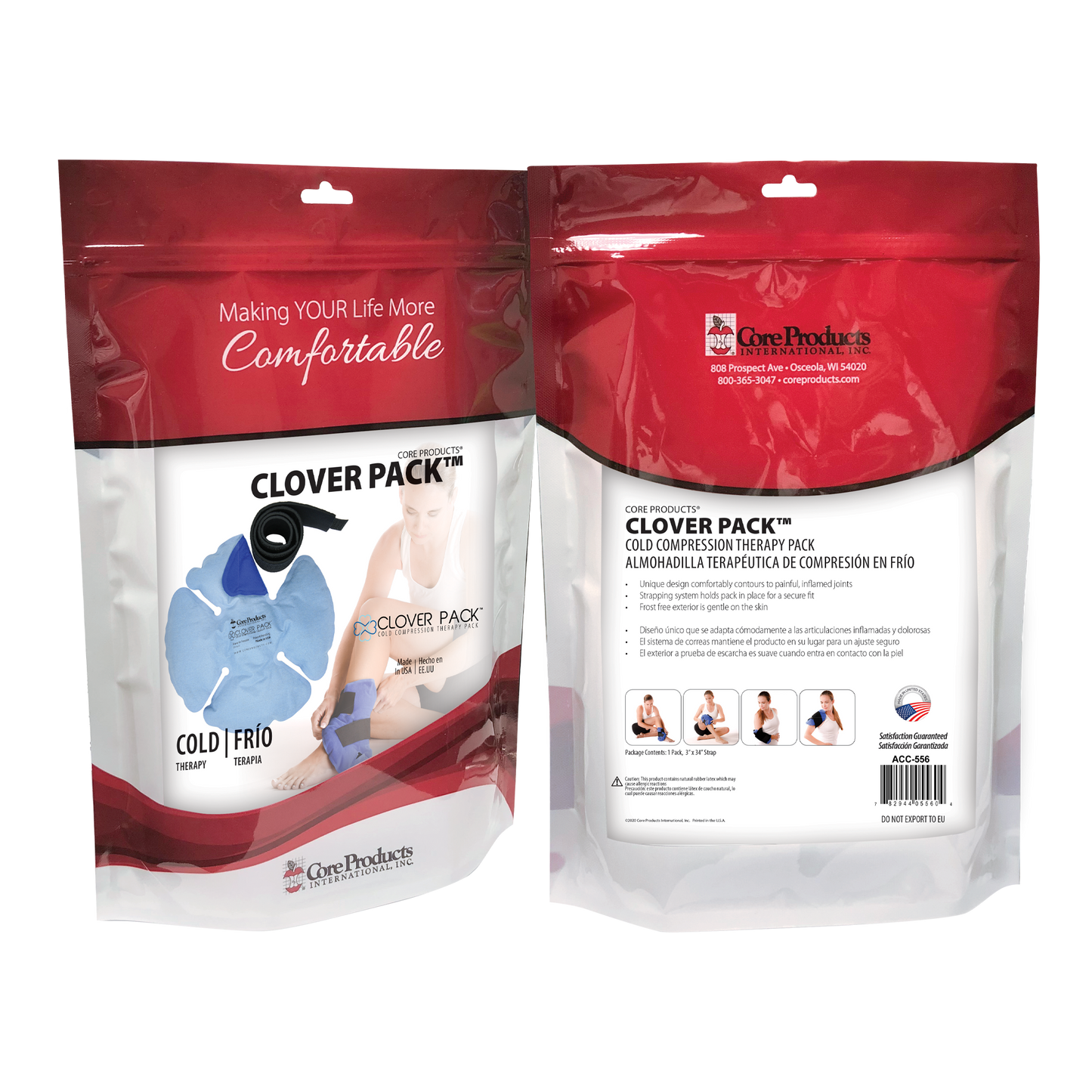 Clover Cold Pack for Shoulder, Knee, Ankle, and Back