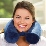 Arc4life Sleep Travel Kit - Twistable Memory Pillow + Natural Silk Eye Mask and Noise Reducing Ear Plugs Set